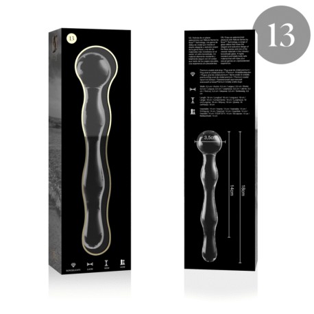 NEBULA SERIES BY IBIZA - MODELO 13 DILDO CRISTAL TRANSPARENTE 18 CM -O- 3.5 CM