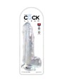 KING COCK - CLEAR GODE AVEC TESTICULES 20.3 CM TRANSPARENT