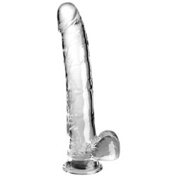 KING COCK - CLEAR GODE AVEC TESTICULES 24.8 CM TRANSPARENT