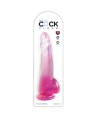 KING COCK - CLEAR GODE TESTICULES 19 CM ROSE