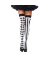 LEG AVENUE - CHAUSSETTES HAUTE ARLEQUIN NOIR/BLANC