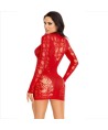 LEG AVENUE - MINI ROBE AVEC DENTELLE MANCHES LONGUES ROUGE