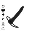 MYTHOLOGY - GODE ANAL COBI ONYX AVEC ANNEAU DE BITE ET TESTICULE 13 CM EN SILICONE