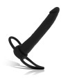 MYTHOLOGY - GODE ANAL COBI ONYX AVEC ANNEAU DE BITE ET TESTICULE 13 CM EN SILICONE