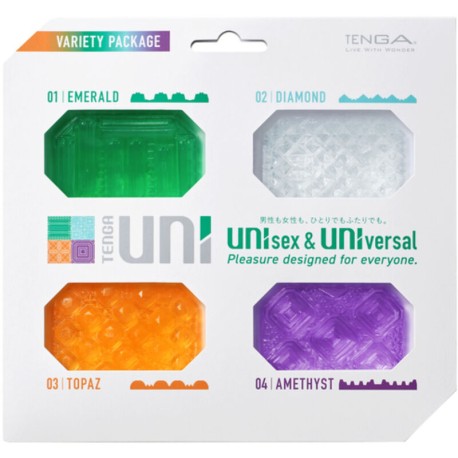 TENGA - PACK DE DÉS DÉS POUR MASTURBATEUR UNI VARIETY 4 UNITÉS