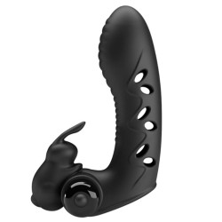 PRETTY LOVE - COUVERCLE DE DOIGT VIBRATEUR LAPIN NOIR VANCE