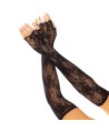 LEG AVENUE - GUANTES SIN DEDOS RED FLORAL BLANCO