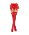 LEG AVENUE - MEDIAS ENCAJE LIGUERO ROJO