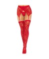 LEG AVENUE - MEDIAS ENCAJE LIGUERO ROJO