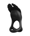 PRETTY LOVE - SILAS ANNEAU PÉNIS VIBRANT 7 VIBRATIONS SILICONE NOIR