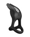 PRETTY LOVE - SILAS ANNEAU PÉNIS VIBRANT 7 VIBRATIONS SILICONE NOIR