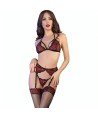 CHILIROSE - CR 4468 SET CUATRO PIEZAS ROJO NEGRO S/M