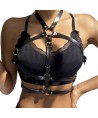 SUBBLIME - HARNAIS POITRINE ANNEAU CUIR NOIR TAILLE UNIQUE