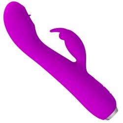 PRETTY LOVE - VIBRATEUR RECHARGEABLE RACHEL AVEC ONDES STIMULANTES VIOLET