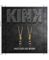 KINK - PINCES À TETON FINES OR AVEC 3 BILLES DE VERRE NOIR 7 CM