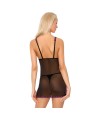 LIVCO CORSETTI FASHION - RAMLAH CF 90462 CHEMISE + STRING NOIR L/XL