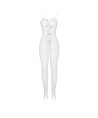 SUBBLIME - 951740 BODYSTOCKING RESILLE BLANCHE ENTREJAMBE AVEC NOEUDS TAILLE UNIQUE