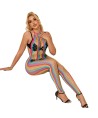 SUBBLIME - 952358 ROBE RÉSILLE COL LICOU ARC-EN-CIEL TAILLE UNIQUE