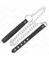 KINK - ANNEAU PÉNIS EN CUIR 21,5 X 2 CM AVEC CHAÎNE EN MÉTAL DE 60 CM ET SANGLE EN CUIR