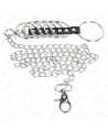 KINK - 7 ANNEAUX PÉNIS EN MÉTAL DE 3,8 CM À 5 CM CONNECTÉS AVEC DU CUIR ET UNE CHAÎNE EN MÉTAL 100 CM