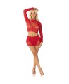 LEG AVENUE - JUPE COURTE ET MINI-JUPE EN FILET BRILLANT ROUGE