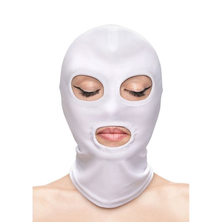 NS NOVELTIES - FETISH FASHION CAGOULE YEUX ET BOUCHE NYLON BLANC
