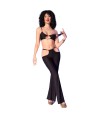 CHILIROSE - CR 4851 SET TOP NEGRO Y LEGGINS CON COMPLEMENTOS DORADOS