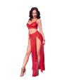 CHILIROSE - CR 4850 SET TOP ROJO Y LEGGINS CON COMPLEMENTOS DORADOS S