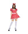 LEG AVENUE - ROBE À POIS + BANDEAU ROUGE/BLANC S