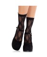 LEG AVENUE - CHAUSSETTES NOIRES EN DENTELLE AVEC NŒUD