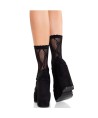 LEG AVENUE - CHAUSSETTES NOIRES EN DENTELLE AVEC NŒUD