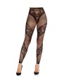 LEG AVENUE - COLLANTS SANS PIEDS EN DENTELLE ET TRANSPARENTS NOIRS