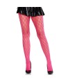LEG AVENUE - COLLANTS EN DENTELLE AVEC ŒILLETS ROSE FLUO