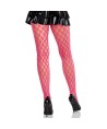 LEG AVENUE - COLLANTS EN DENTELLE AVEC ŒILLETS ROSE FLUO