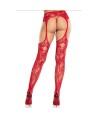 LEG AVENUE - BAS EN DENTELLE AVEC JARRETELLES ROUGES
