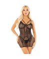 LEG AVENUE - MINI ROBE AVEC DENTELLE COEUR NOIRE