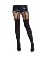 LEG AVENUE - COLLANTS EFFET PORTE-JARRETELLES AVEC DÉTAIL DENTELLE NOIR