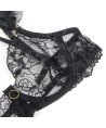 SUBBLIME - 957483 CONJUNTO SUJETADOR Y LIGA DE ENCAJE NEGRO S/M
