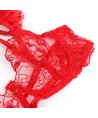 SUBBLIME - 957506 CONJUNTO SUJETADOR Y LIGA DE ENCAJE ROJO S/M