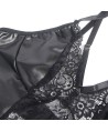 SUBBLIME - 957520 VESTIDO DE CUERO CON ENCAJE FLORAL NEGRO S/M