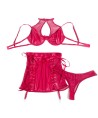 SUBBLIME - 957605 CONJUNTO SUJETADOR Y FALDA DE CUERO ROJO S/M