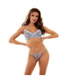 SUBBLIME - 957629 CONJUNTO SUJETADOR Y PANTIES CON BORDADOS DE FLORES CELESTE S/M