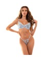 SUBBLIME - 957629 CONJUNTO SUJETADOR Y PANTIES CON BORDADOS DE FLORES CELESTE S/M