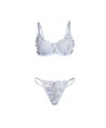 SUBBLIME - 957629 CONJUNTO SUJETADOR Y PANTIES CON BORDADOS DE FLORES CELESTE S/M