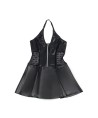 SUBBLIME - 957704 VESTIDO DE CUERO CON CREMALLERA Y ENCAJE NEGRO S/M