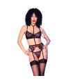 CHILIROSE - CR 4852 CONJUNTO LENCERÍA NEGRO TALLA S