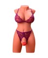 XISE - MIAH LADY BOY TORSE FÉMININ AVEC GODEMICHET VIBRANT ET À POUSSER 55 CM