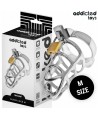 ADDICTED TOYS LOCKED - CAGE À PÉNIS EN MÉTAL AVEC VERROU ARGENT TAILLE M