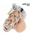 ADDICTED TOYS LOCKED - CAGE À PÉNIS EN MÉTAL AVEC VERROU ARGENT TAILLE S