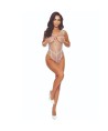 PASSION - BS114 BODYSTOCKING BLANC GRILLE